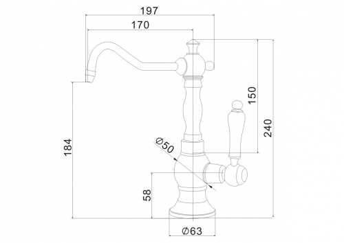 Смеситель кухонный Zorg ZR 01 Chrom Ornament 28493486083293 фото