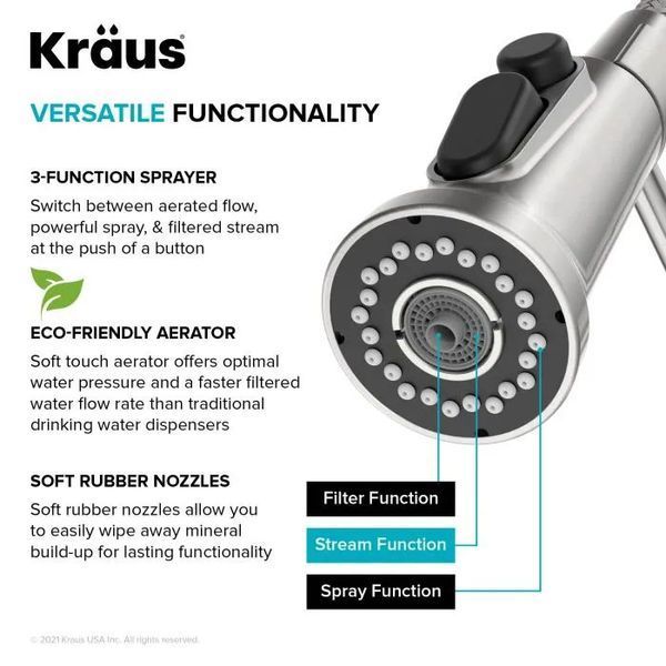 Смеситель кухонный на две воды Kraus KFF-1691BG 10816 фото