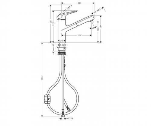 Смеситель для кухни Hansgrohe FOCUS M42 71814000 9611 фото
