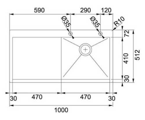 Кухонна мийка FRANKE: PLANAR PPX 211 TL Right 6004 фото