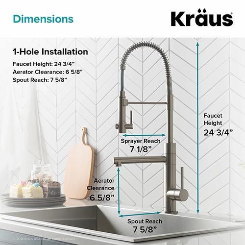 Смеситель кухонный Kraus KPF-1603 SFSMB 10819 фото