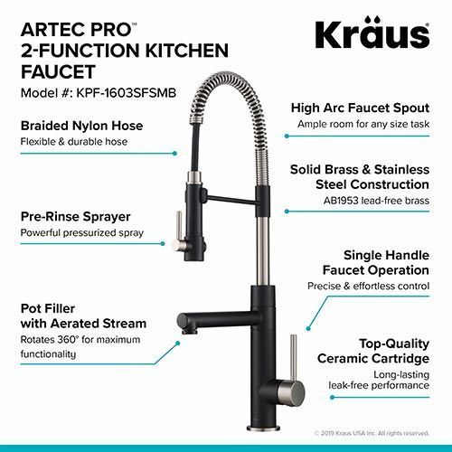 Смеситель кухонный Kraus KPF-1603 SFSMB 10819 фото