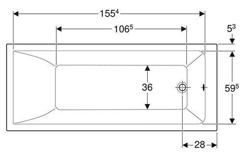Ванна акрилова Geberit Selnova Square прямокутна L=170см B=70см 10808 фото