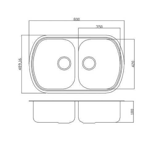 Кухонная мойка Fabiano Model 80x49 (Двойная) 23612075062150 фото