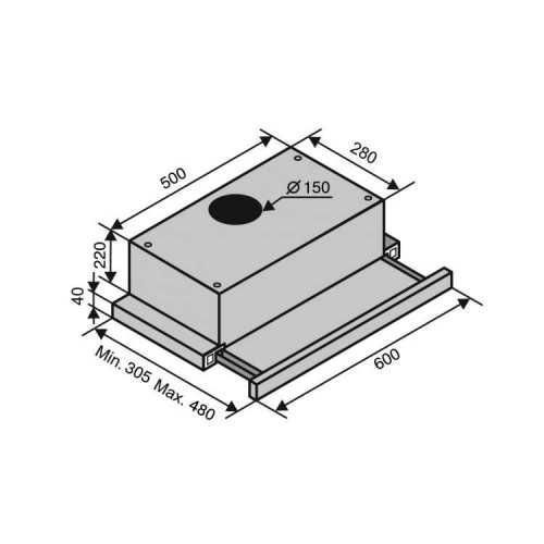 Кухонна витяжка Ventolux GARDA 60 INOX (1100) SMD LED 9171 фото