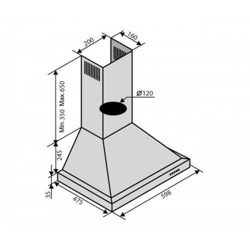Кухонная вытяжка Ventolux LAZIO 60 INOX (750) 8045 фото
