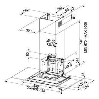 Кухонная вытяжка Franke FGL 6015 BK/XS LED (110.0389.109) 7871 фото