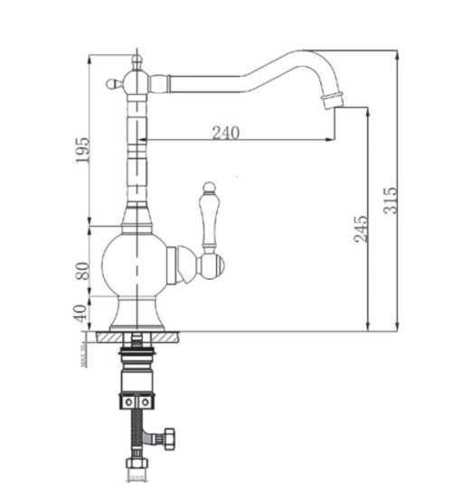 Кухонный смеситель Fabiano FKM 49 Brass-Antique 47502175151252 фото