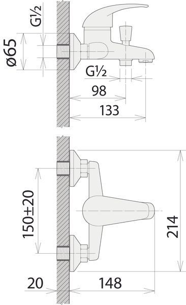 Смеситель в ванную Welle: Abby UV 23362D 5516 фото