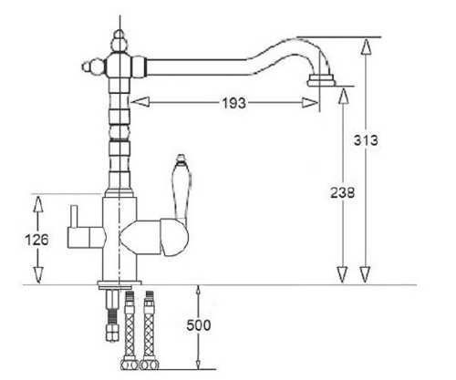 Кухонный смеситель Fabiano FKM 314 Brass Antique 70372185305325 фото