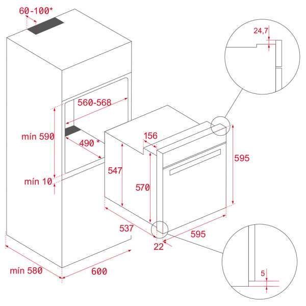 Електрична духова шафа + функція піца Teka MaestroPizza HLB 8510 P (111000046) чорне скло 10230 фото