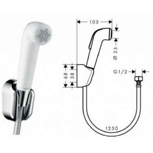 Набор скрытого монтажа Hansgrohe с гигиенической лейкой Logis ( 71666000 + 27454000 + 32127000 ) 8860 фото