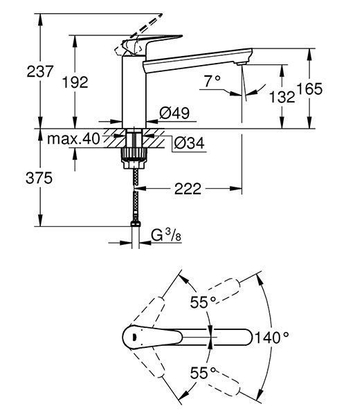 Смеситель для кухни GROHE START CURVE 31717000 10459 фото