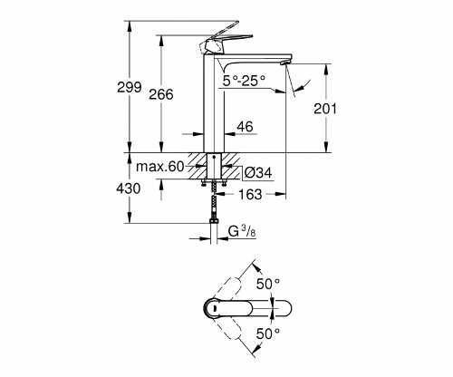 Змішувач високий GROHE EUROSMART COSMOPOLITAN 23921000 9529 фото