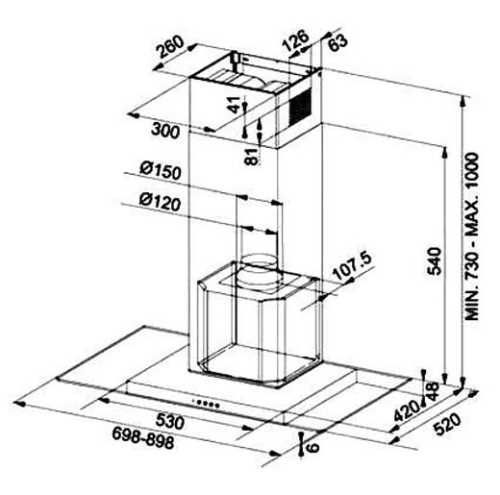 Кухонна витяжка Franke FGL 9015 BK/XS (110.0152.541) 5832 фото