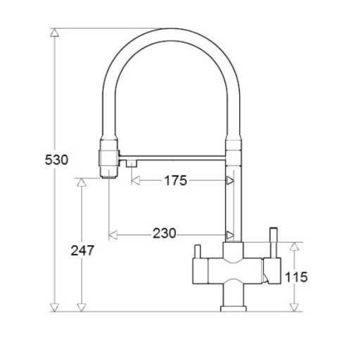 Кухонный смеситель Fabiano FKM 3143 INOX Black 47552185308691 фото