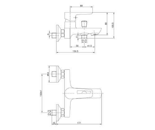 Смеситель для ванны IMPRESE BRECLAV 10245W 8839 фото