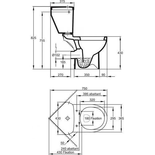 Унітаз компакт кутовий JACOB DELAFON ODEON UP 18557К-00 8122 фото