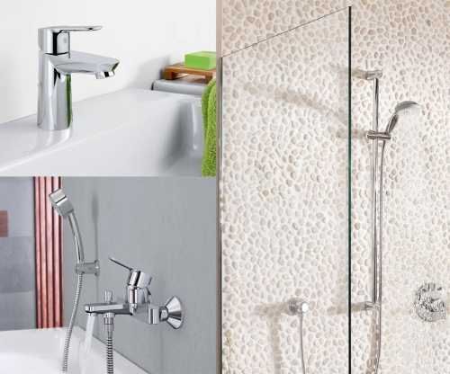 Набір змішувачів 3 в 1 GROHE BAU EDGE 123365S 9536 фото