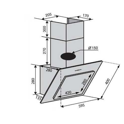 Кухонна витяжка Ventolux TREVI 60 (BK) 700 TC 9587 фото