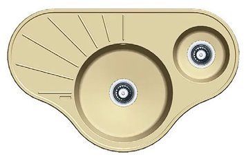 Гранитная мойка Fabiano Arc 94x58x15 Cream 71472185407189 фото