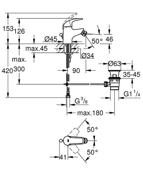 Смеситель для биде GROHE START CURVE 23766000 10460 фото