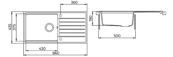 Гранітна мийка SQK435 Black metallic | 601 SQK435 фото Гранітна мийка SQK435 Black metallic | 601 SQK435 фото