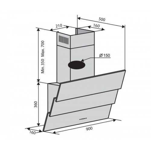 Кухонна витяжка Ventolux RIALTO 90 WH (1000) TRC IT 8071 фото