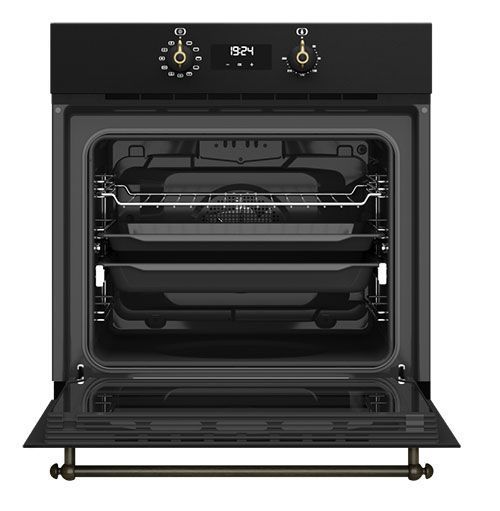 Духовой шкаф TEKA HRB 6400 AT (WISH, Rustica) черный, ручки "латунь" (111010014) 8771 фото