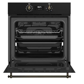 Духовой шкаф TEKA HRB 6400 ATS (WISH, Rustica) черный, ручки "затемненное серебро" (111010015) 8772 фото