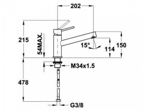 Смеситель кухонный TEKA INX 919 (Inox L1) 39092184590164 фото