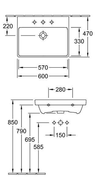 Умивальник VILLEROY & BOCH AVENTO 41586001 10406 фото