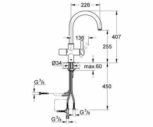 Кухонный смеситель GROHE BLUE 33251000 9549 фото