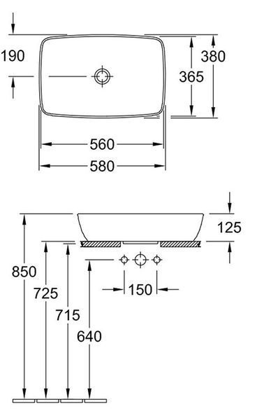 Умывальник VILLEROY & BOCH ARTIS 41725801 10412 фото