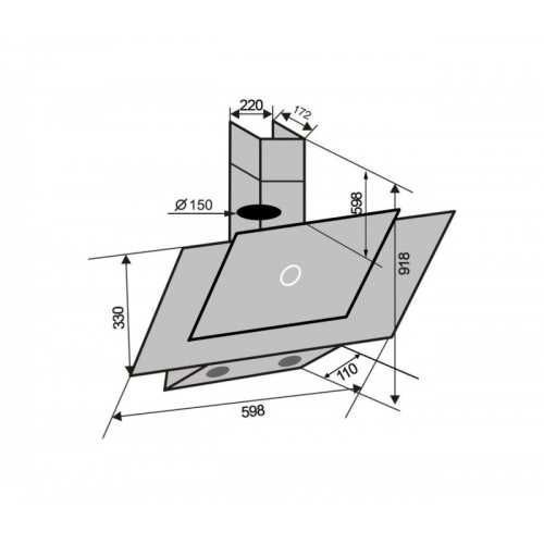Кухонна витяжка Ventolux DIAMOND 60 BK (750) TC 7995 фото
