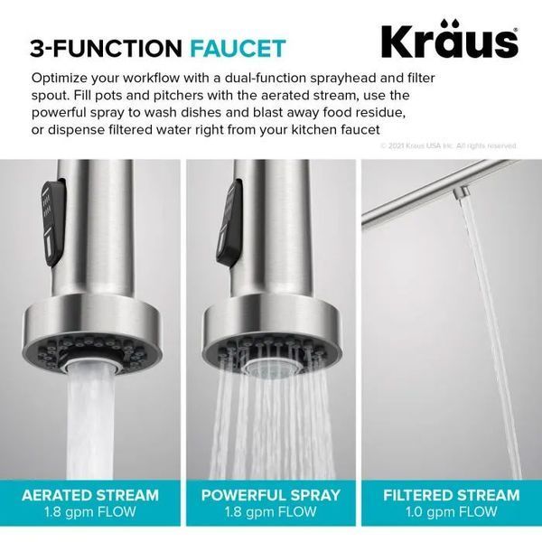 Смеситель кухонный на две воды Kraus KFF-1610 CH 10814 фото