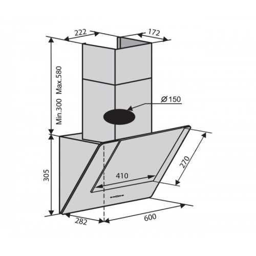 Кухонная вытяжка Ventolux DIAMOND 60 WH (700) PB 7996 фото