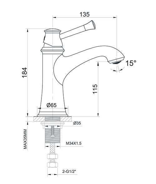 Смеситель для раковины IMPRESE Podzima Zrala ZMK02170801 51142170262687 фото