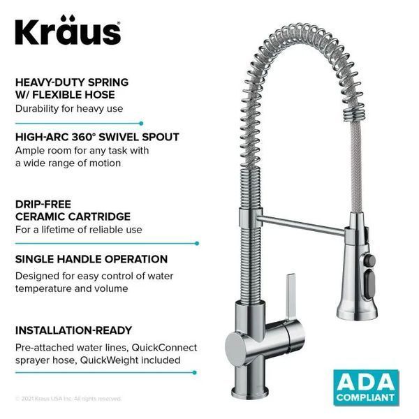 Смеситель кухонный на две воды Kraus KFF-1691CH 10815 фото